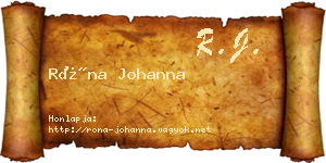 Róna Johanna névjegykártya